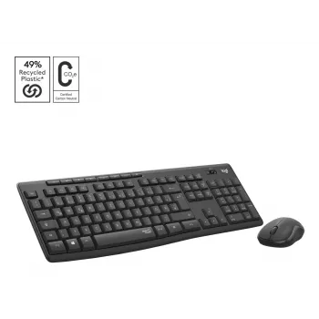 LOGITECH MK295 combinazione tastiera/mouse wireless silenziosa - grafite - Qwertz Swiss/Lux