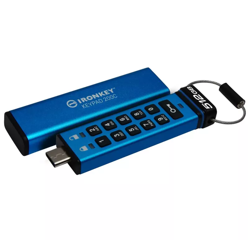 CHIAVETTA 512GB Kingston IronKey Keypad 200C AES-256 USB-C retail