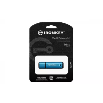Kingston Technology IronKey 16GB Vault Privacy 50 crittografata AES-256, FIPS 197