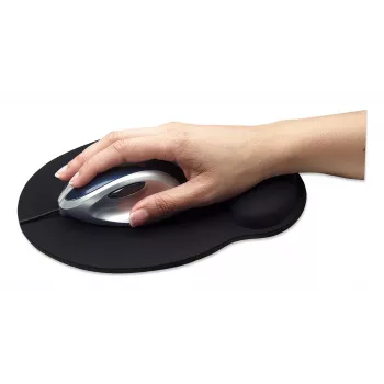 Manhattan cuscinetto gel per polso e tappetino mouse, nero, 241 × 203 × 40 mm, base antiscivolo, garanzia a vita, confezione retail