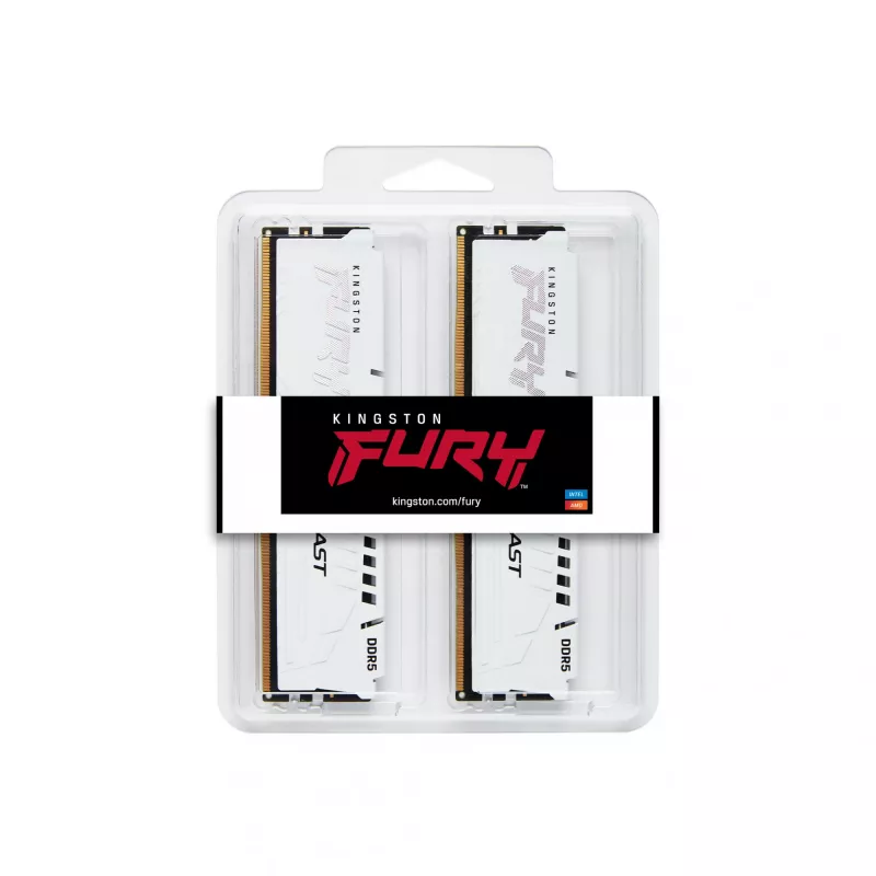 Kingston Technology FURY Beast 64GB 6400MT/s DDR5 CL32 DIMM (Kit da 2) bianco EXPO