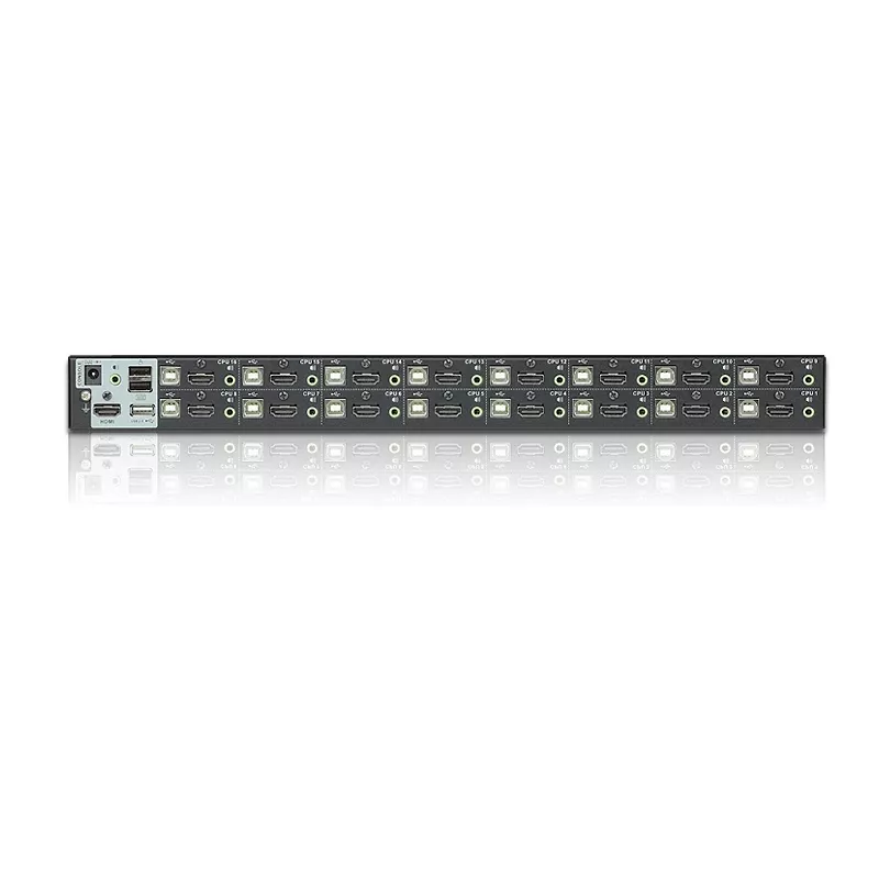 ATEN CS17916-AT-G switch KVM USB HDMI a 16 porte con audio, hub USB 2.0 a 2 porte, 1920x1200@60Hz, collegabile in cascata fino a 256 computer, nero