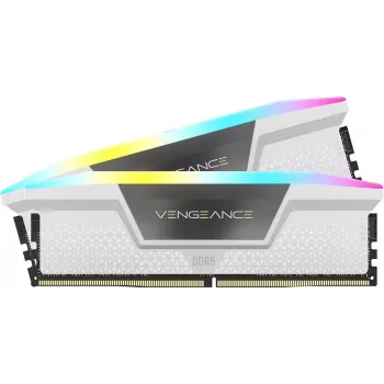 CORSAIR memoria 32GB DDR5 (2x16GB) DRAM 6200MT/s CL36 kit Vengeance RGB – bianco