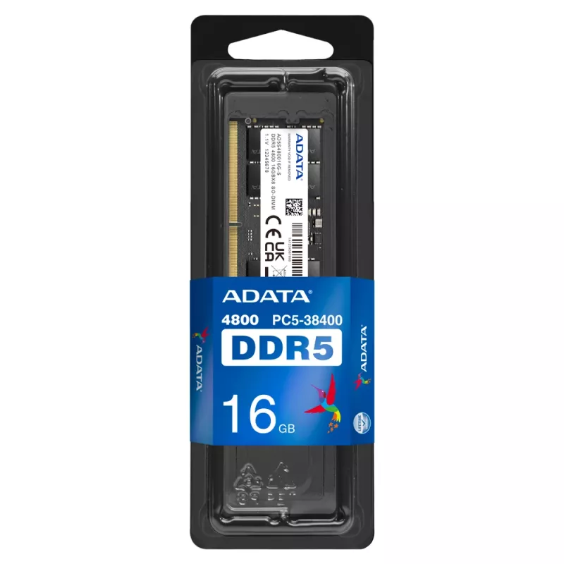 SO-DIMM 16 GB DDR5-4800, memoria RAM nera, AD5S480016G-S, Premier