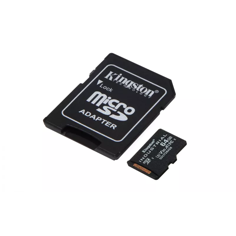 Kingston Technology 64 GB microSDXC Industrial C10 A1 pSLC scheda + adattatore SD