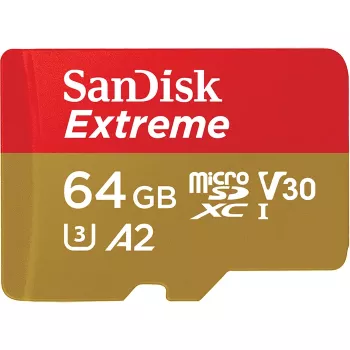WESTERN DIGITAL Extreme microSDXC 64GB adattatore SD action-cam e droni 170MB/s 80MB/s A2 C10 V30 UHS-I U3