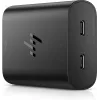 HP 600Q7AA caricabatterie GaN USB-C da 65 W per laptop, 2 × USB-C, 20 V, nero