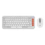 Logitech POP Icon Combo Tastiera mouse universale Bluetooth QWERTY US International Arancione Bianco