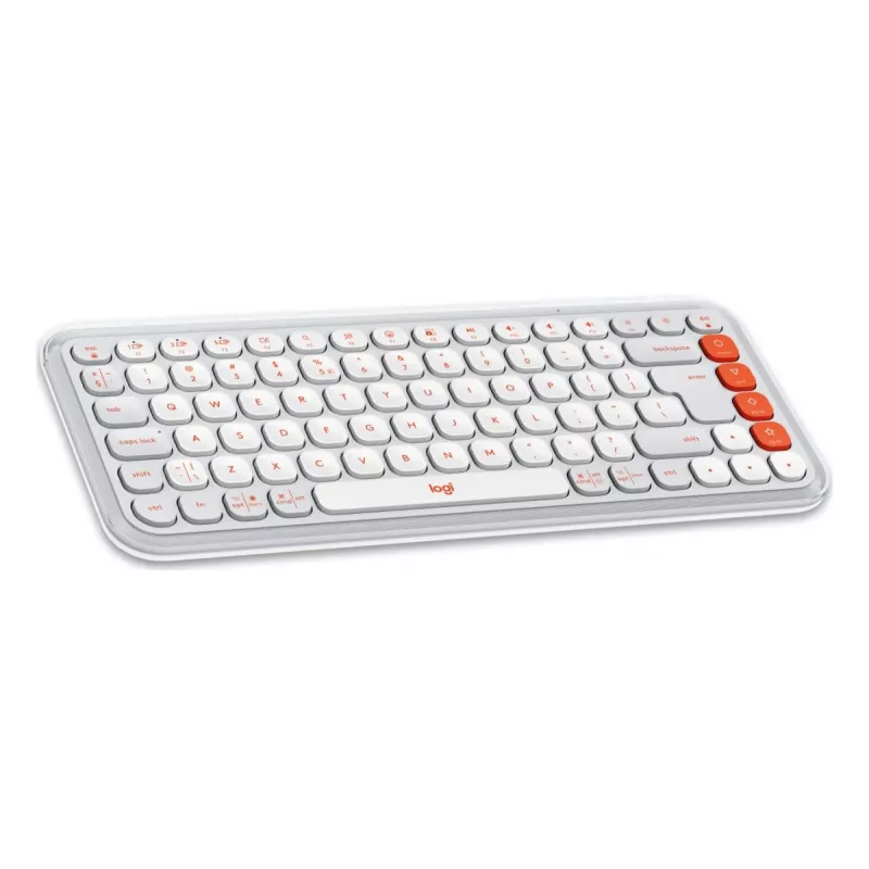Logitech POP Icon Combo Tastiera mouse universale Bluetooth QWERTY US International Arancione Bianco