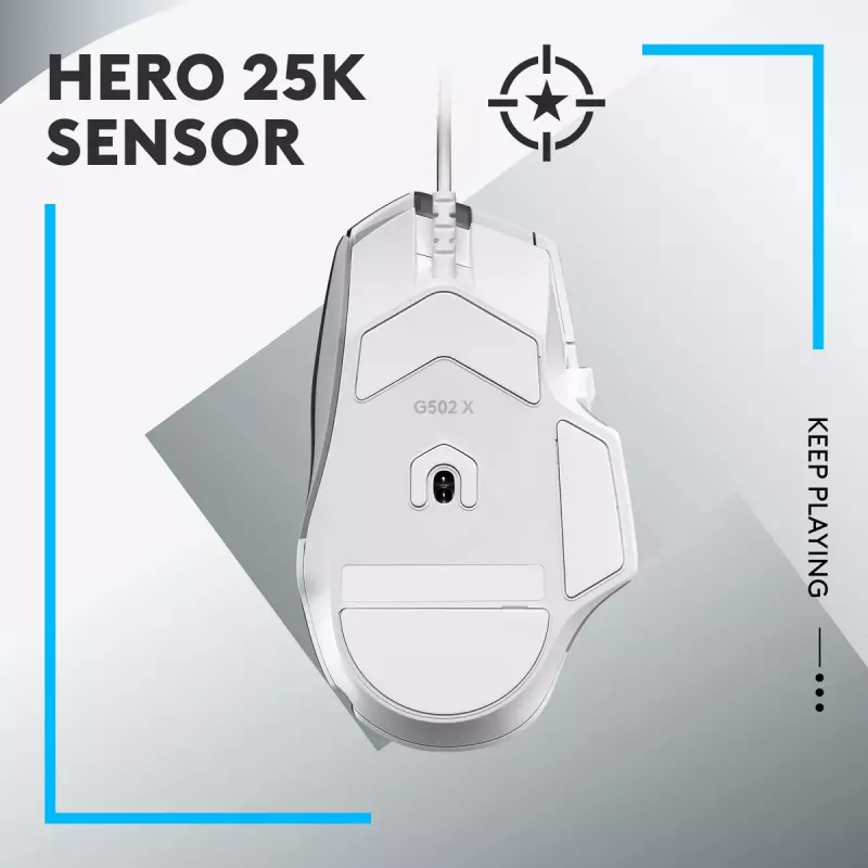 LOGITECH G502 X Mouse da gaming - USB - bianco