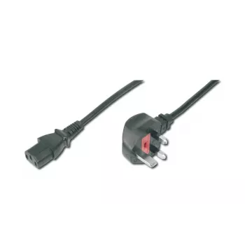 Cavo di alimentazione DIGITUS spina UK 90° angolare - C13 M/F 2m H05VV-F3G 1.00 qmm fusibile 5A nero