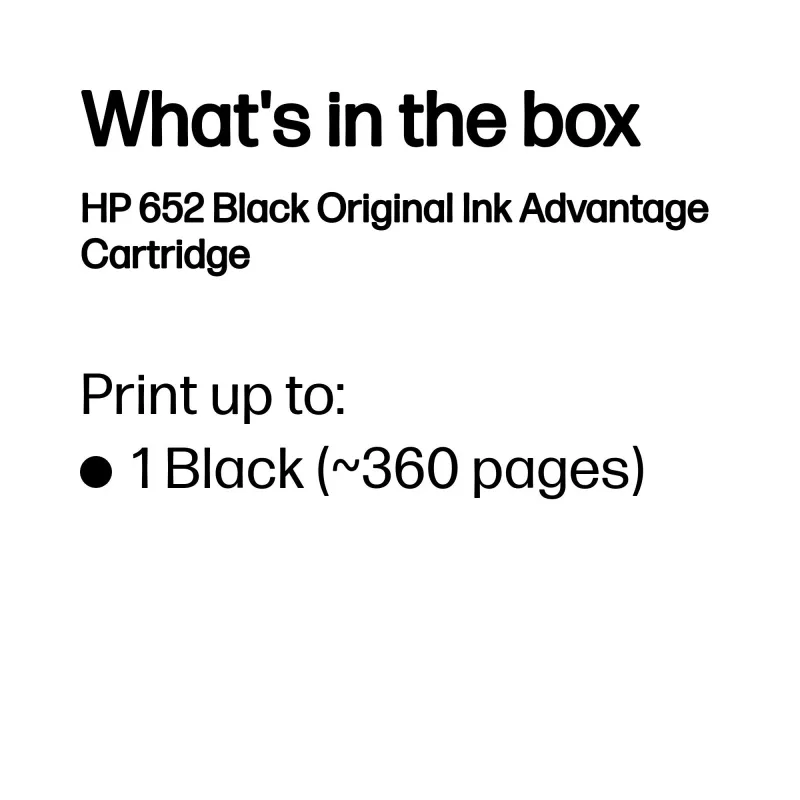 Cartuccia originale HP 652 nera Ink Advantage