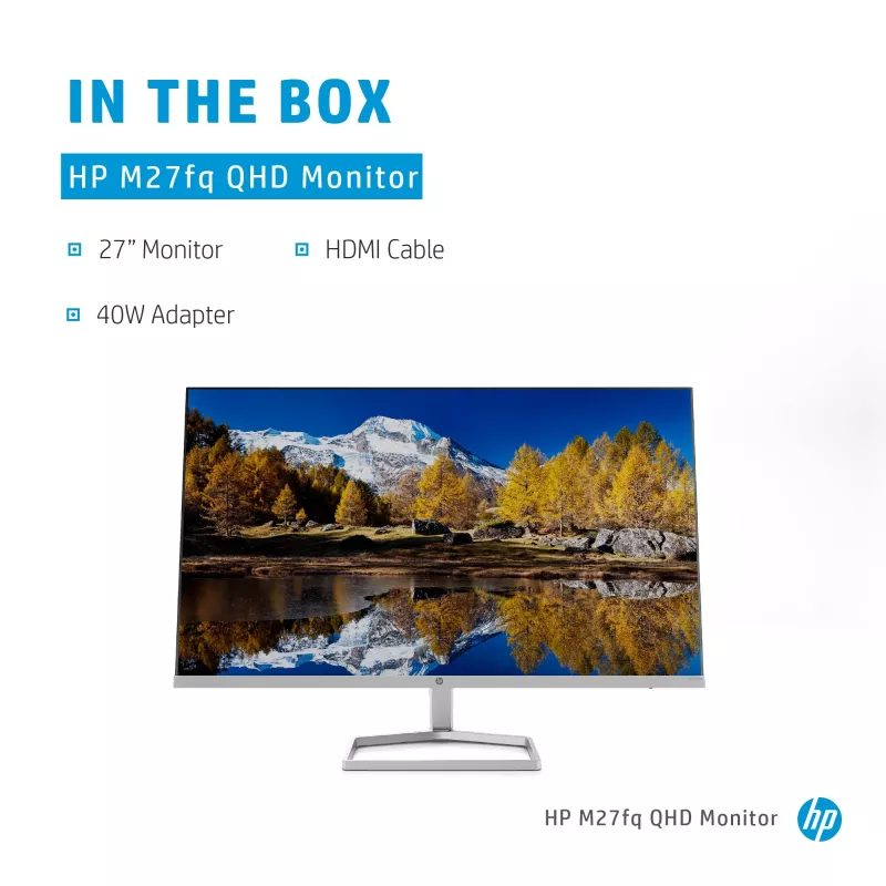 Monitor HP M27fq 27 pollici Quad HD 2560x1440 IPS LCD, 300 cd/m², 75 Hz, 5 ms, argento