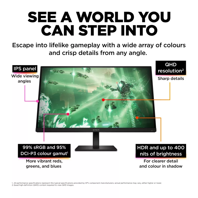 OMEN by HP 27 pollici QHD 165Hz monitor gaming - OMEN 27q