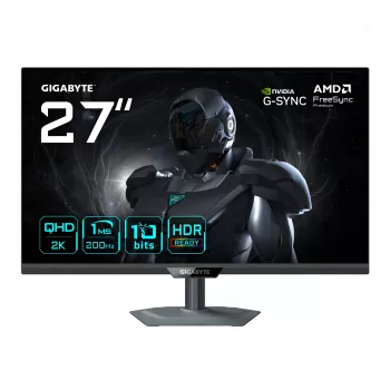Monitor gaming GIGABYTE G27Q2 27” 2K QHD – 2560 x 1440, 200 Hz, 1 ms, 350 cd/m², compatibile G-Sync, FreeSync Premium, HDR10, HDMI 2.0, DisplayPort 1.4