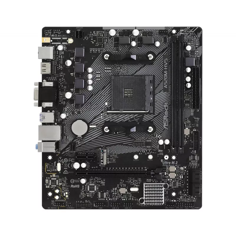 Scheda madre ASRock A520M-HVS AM4 AMD A520 2 X DDR4 USB 3.2 SATA 3 Audio HD 7.1ch mATX