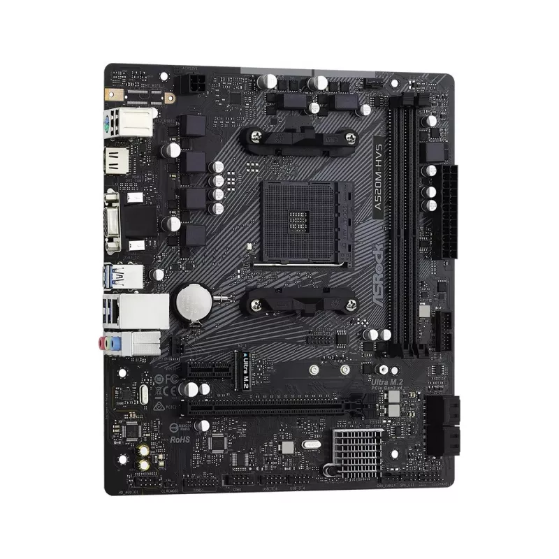 Scheda madre ASRock A520M-HVS AM4 AMD A520 2 X DDR4 USB 3.2 SATA 3 Audio HD 7.1ch mATX