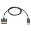 Cavo adattatore DisplayPort DIGITUS, DP - DVI (24+1) M/M, 2 m con blocco, compatibile DP 1.2, CE nero