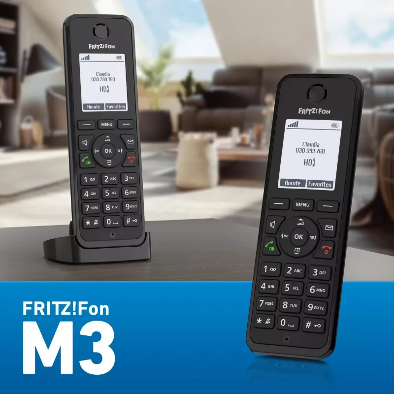 Telefono DECT FRITZ Fon M3 cordless identificazione chiamante nero