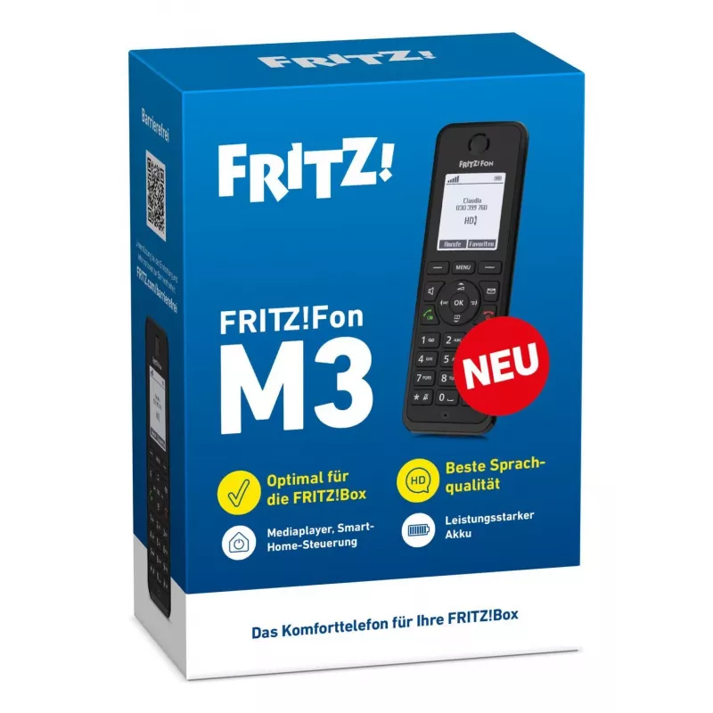 Telefono DECT FRITZ Fon M3 cordless identificazione chiamante nero