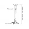 Supporto a soffitto Sunne PRO02, portata max 20 kg, finitura argento