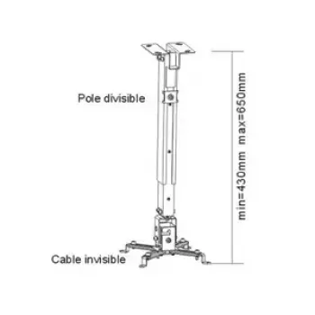 Supporto a soffitto Sunne PRO02, portata max 20 kg, finitura argento