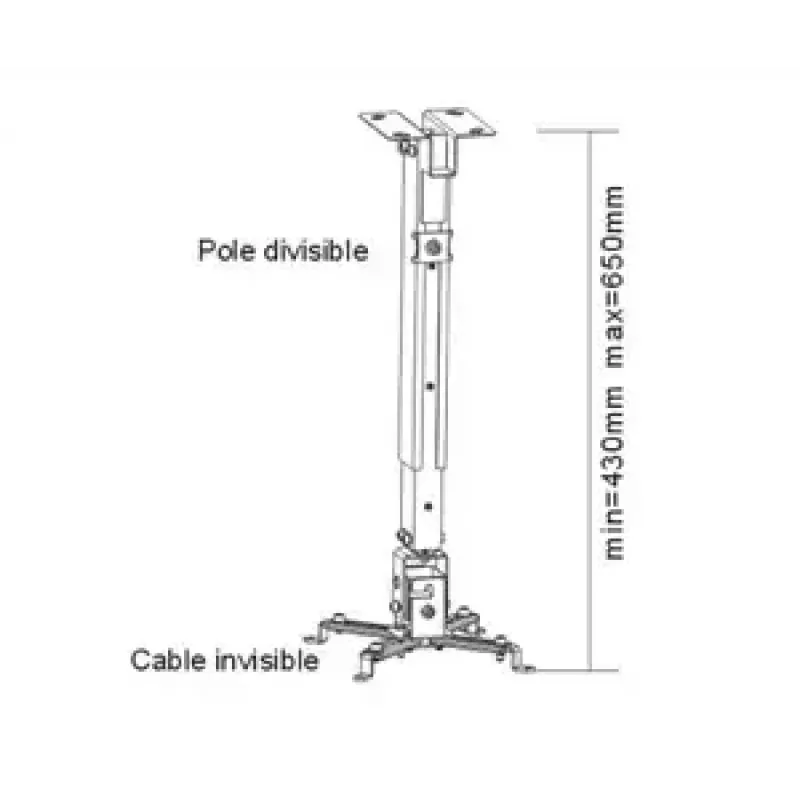 Supporto a soffitto Sunne PRO02, portata max 20 kg, finitura argento