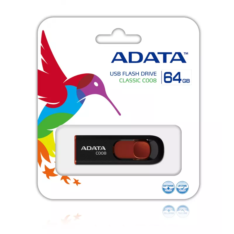 Chiavetta USB ADATA C008 64 GB USB Type-A 2.0 nero, rosso