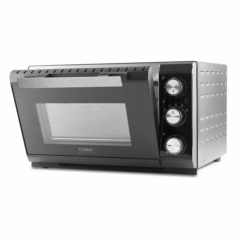 Caso TO 20 Design-Oven mini forno elettrico, 20 l, 1500 W, ventilato, girarrosto, timer, fino a 230 °C, involucro Cool-Touch, nero