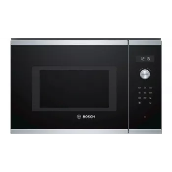 Microonde da incasso solo Bosch Serie 6 BFL554MS0 — 900 W, 25 L, comandi a manopola e touch, acciaio inox/nero
