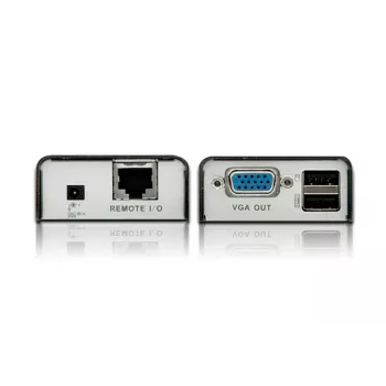 ATEN MINI USB VGA KVM Extender (100 m), trasmettitore e ricevitore, con filo, 100 m, Cat5, 1920 x 1200 pixel, nero