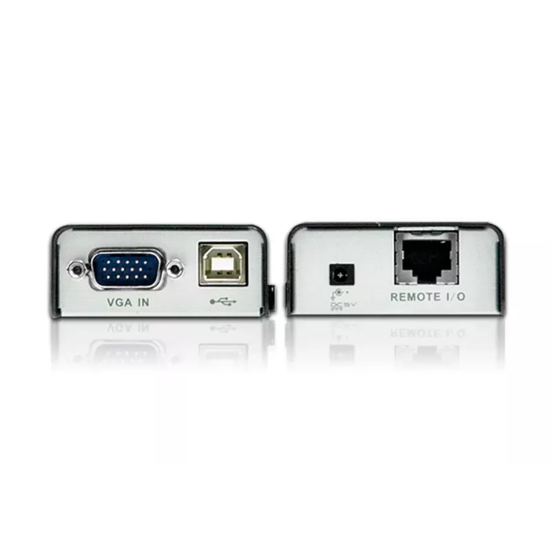 ATEN MINI USB VGA KVM Extender (100 m), trasmettitore e ricevitore, con filo, 100 m, Cat5, 1920 x 1200 pixel, nero