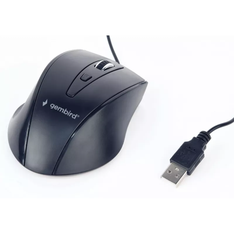 GEMBIRD mouse ottico per destrimani USB MUS-4B-02 — 1200 DPI, 4 tasti, con filo, nero