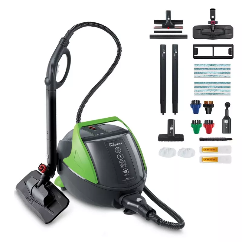 Polti Vaporetto Pro 95_Turbo Flexi pulitore a vapore a cilindro 1100 W nero, verde