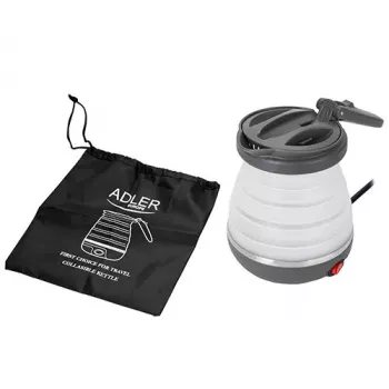 Bollitore Adler AD 1279 — 0,6 L, 750 W, corpo in plastica, controllo a pulsanti, spia luminosa