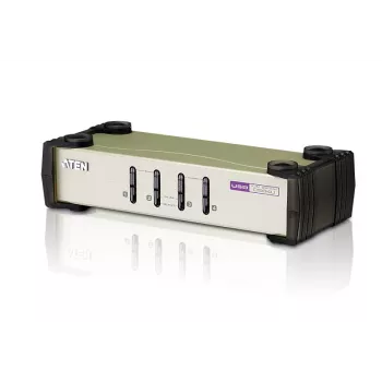 ATEN switch KVM 4 porte USB - PS/2 VGA (cavi KVM inclusi), 2048 x 1536 pixel, QXGA, 0,45 W, nero, grigio