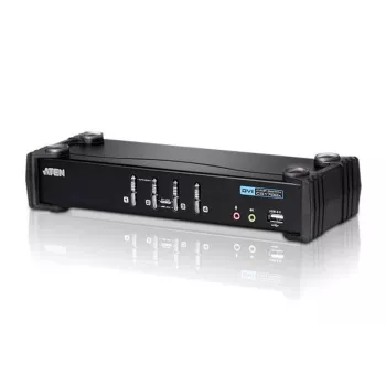 ATEN switch KVM 4 porte USB DVI con audio e hub USB 2.0 (cavi KVM inclusi)