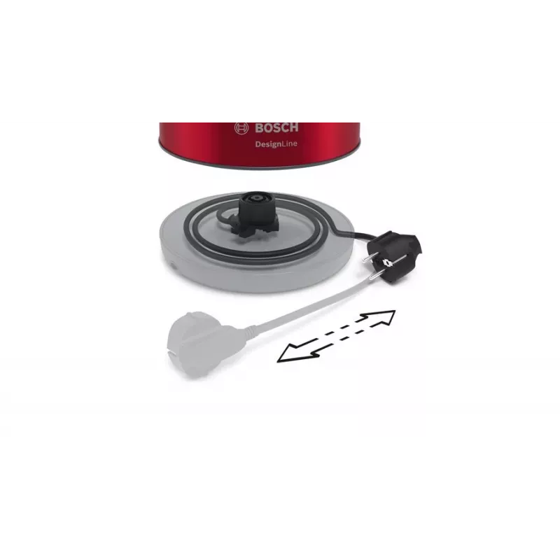 Bollitore Bosch TWK4P434 — 1,7 L, 2400 W, nero/rosso