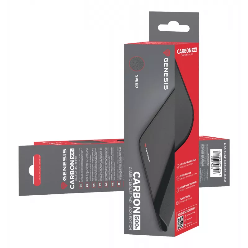GENESIS Control 500 S tappetino per mouse gaming con logo nero