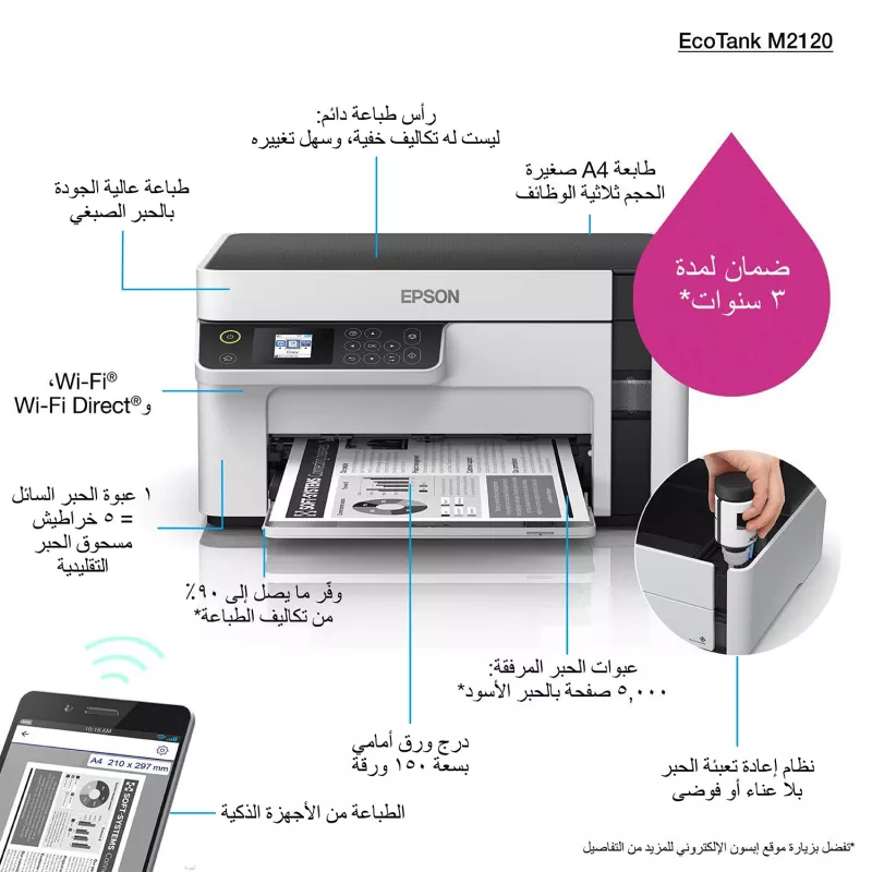 Epson EcoTank ET-M2120 getto d'inchiostro A4 1440 x 720 DPI 32 ppm Wi-Fi