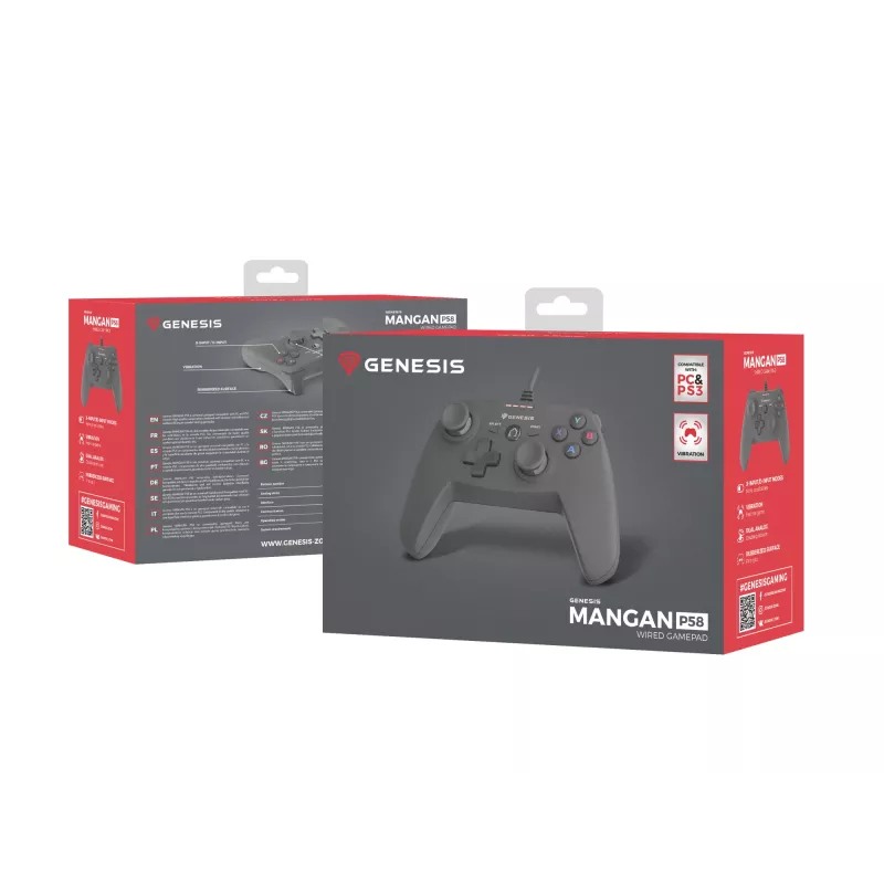GENESIS P58 nero gamepad USB analogico PC, PlayStation 3