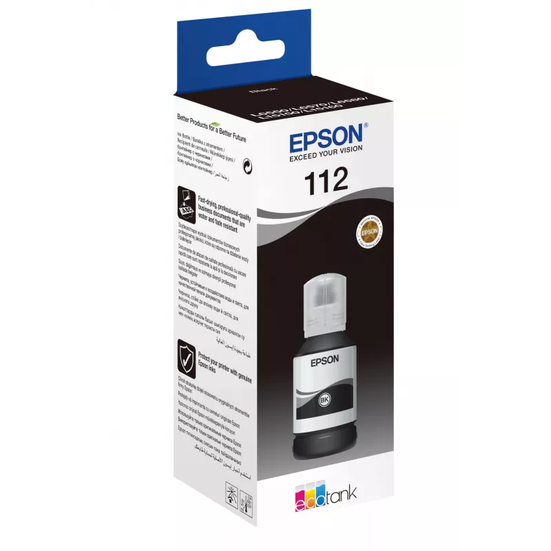 Bottiglia d'inchiostro Epson 112 EcoTank nero pigmentato