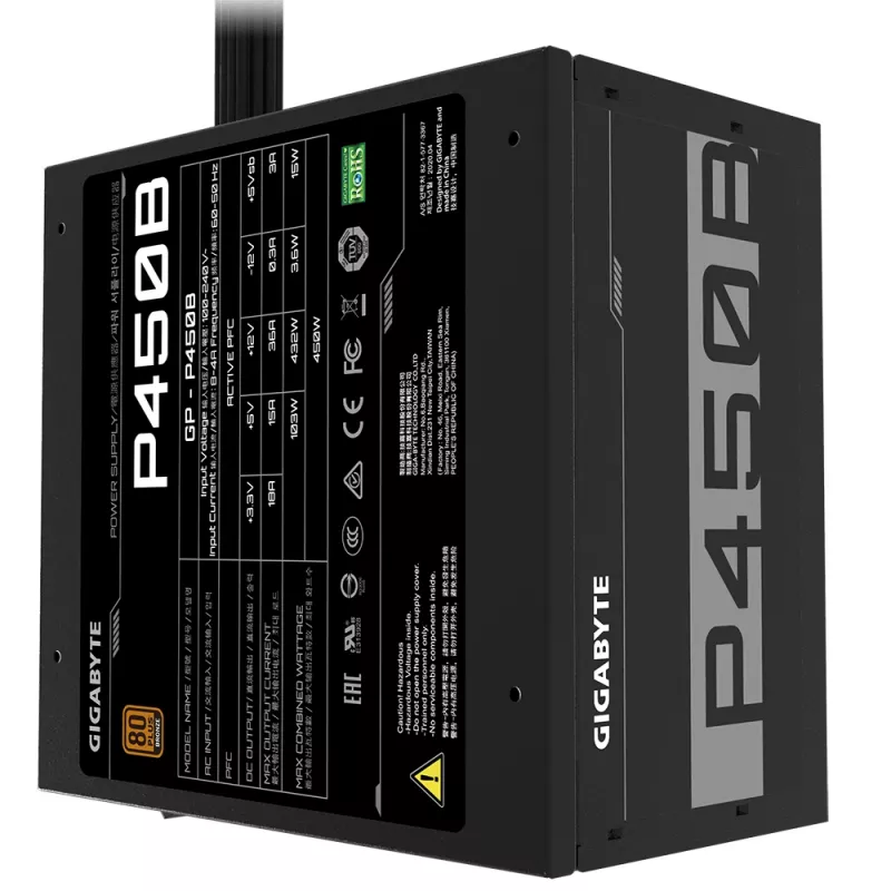 Alimentatore GIGABYTE P450B 450 W 20+4 pin ATX ATX nero