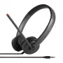 Cuffie stereo analogiche Lenovo con cavo archetto ufficio/call center nero