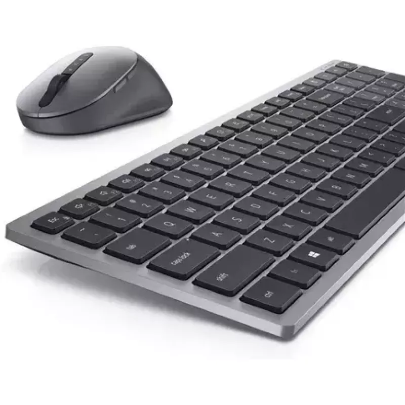 Tastiera e mouse wireless Dell KM7120W Bluetooth grigio titanio tastiera compatta mouse ergonomico