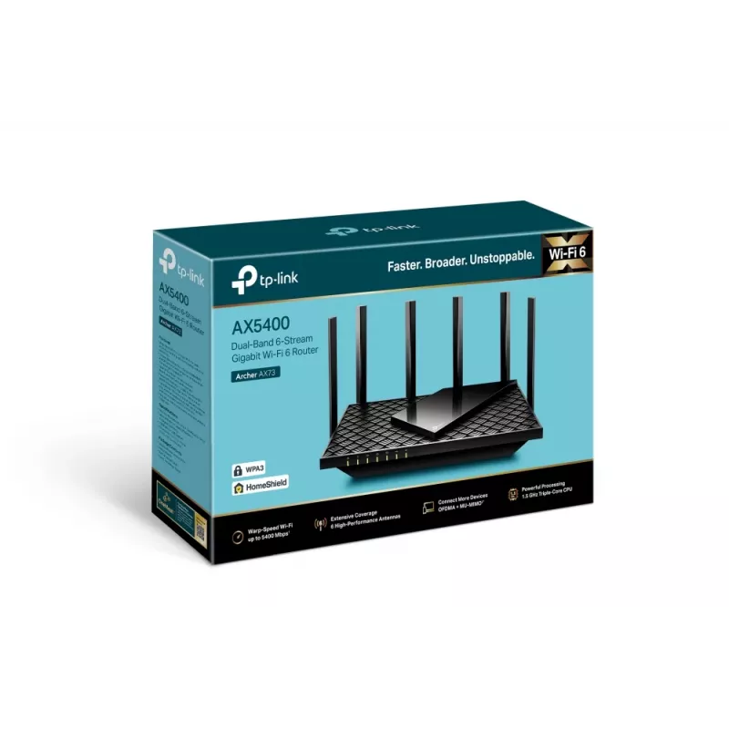Router TP-Link Archer AX5400 Dual-Band Gigabit Wi-Fi 6, nero