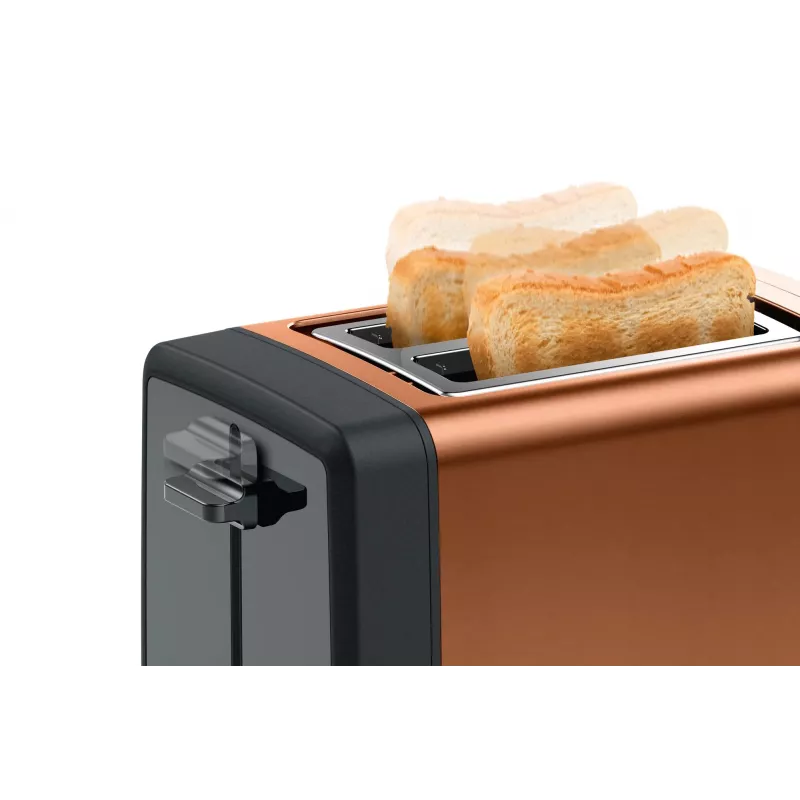 Tostapane Bosch TAT4P429 2 fette 970 W nero/marrone, acciaio inox compatto