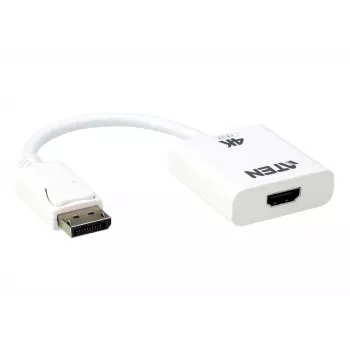 ATEN Adattatore attivo DisplayPort a HDMI True 4K, 4096 x 2160 pixel, 60 Hz, bianco, convertitore video attivo, 0 - 50 °C, -20 - 60 °C
