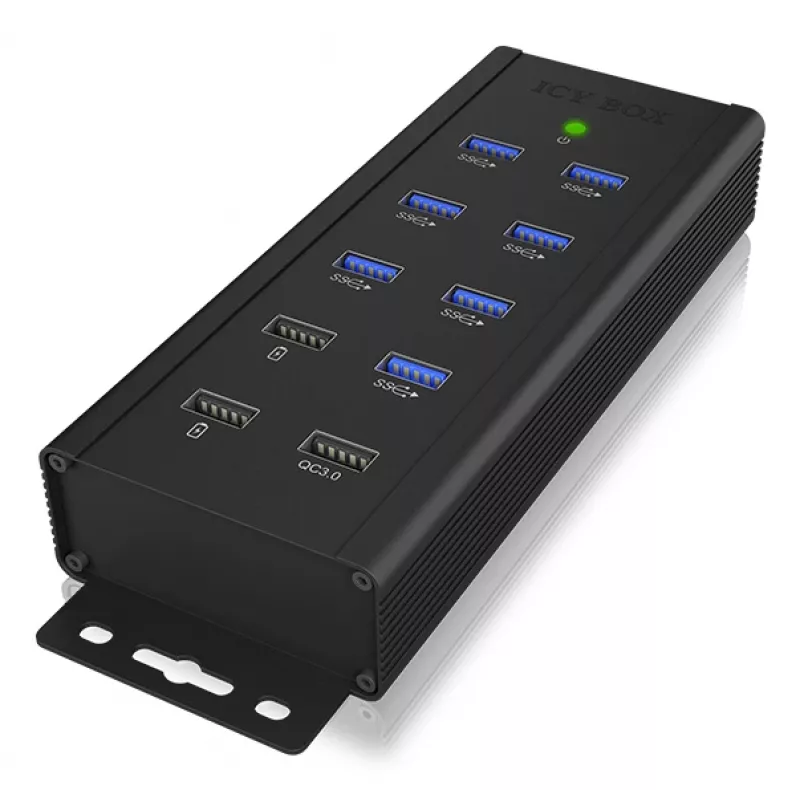 ICY BOX IB-HUB1703-QC3 USB 3.2 Gen 1 (3.1 Gen 1) Type-B 5000 Mbit/s Nero