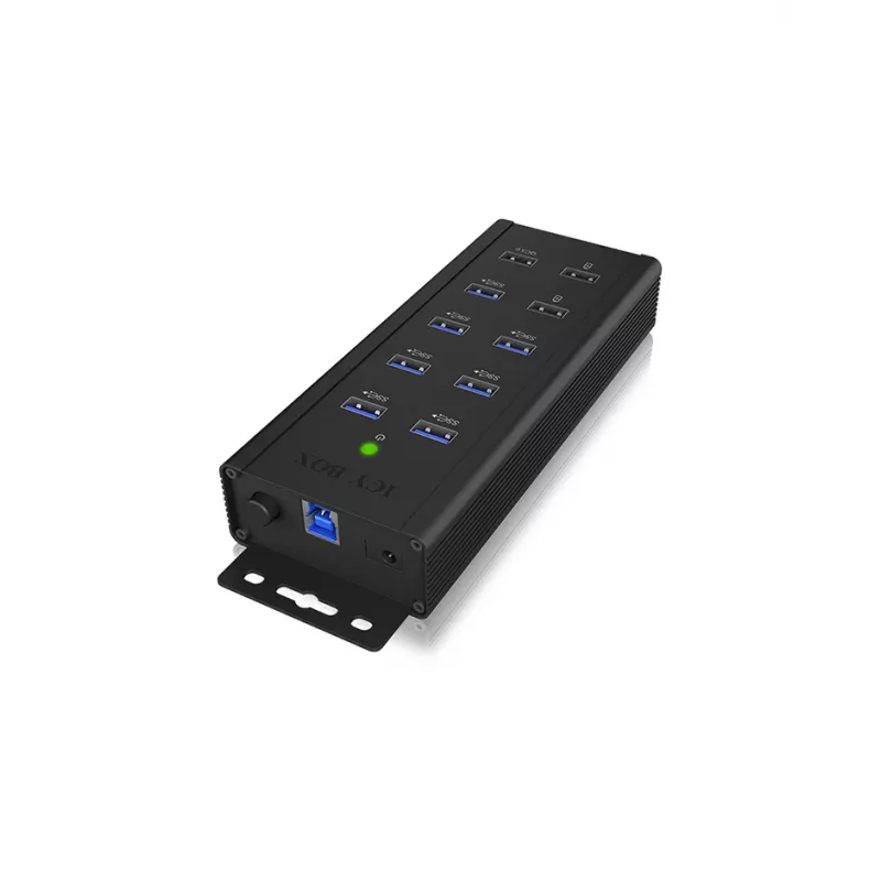 ICY BOX IB-HUB1703-QC3 USB 3.2 Gen 1 (3.1 Gen 1) Type-B 5000 Mbit/s Nero